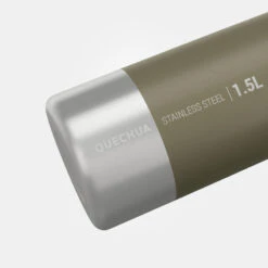 Quechua Gourde Inox 1,5L Avec Bouchon à Vis Pour La Randonnée - Kaki -Quechua gourde inox 15l avec bouchon a vis pour la randonnee kaki 2