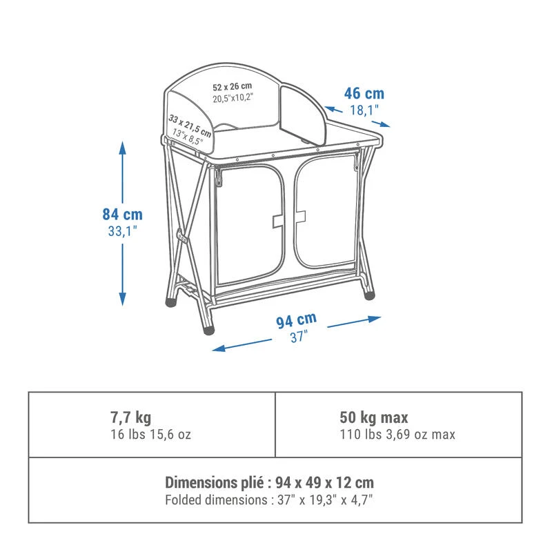 Quechua MEUBLE DE CUISINE PLIABLE POUR LE CAMPING 4 Quechua MEUBLE DE CUISINE PLIABLE POUR LE CAMPING – Image 2