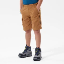 Quechua Pantalon De Randonnée Modulable Enfant MH550 Marron Foncé 7-15 Ans -Quechua pantalon de randonnee modulable enfant mh550 marron fonce 7 15 ans 3