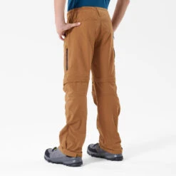 Quechua Pantalon De Randonnée Modulable Enfant MH550 Marron Foncé 7-15 Ans -Quechua pantalon de randonnee modulable enfant mh550 marron fonce 7 15 ans 4