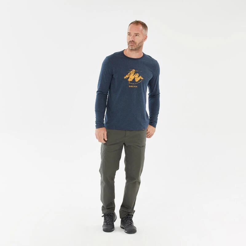 Quechua Tee-shirt NH100 ML Homme - Bleu Marine 4 Quechua Tee-shirt NH100 ML Homme - Bleu Marine – Image 2