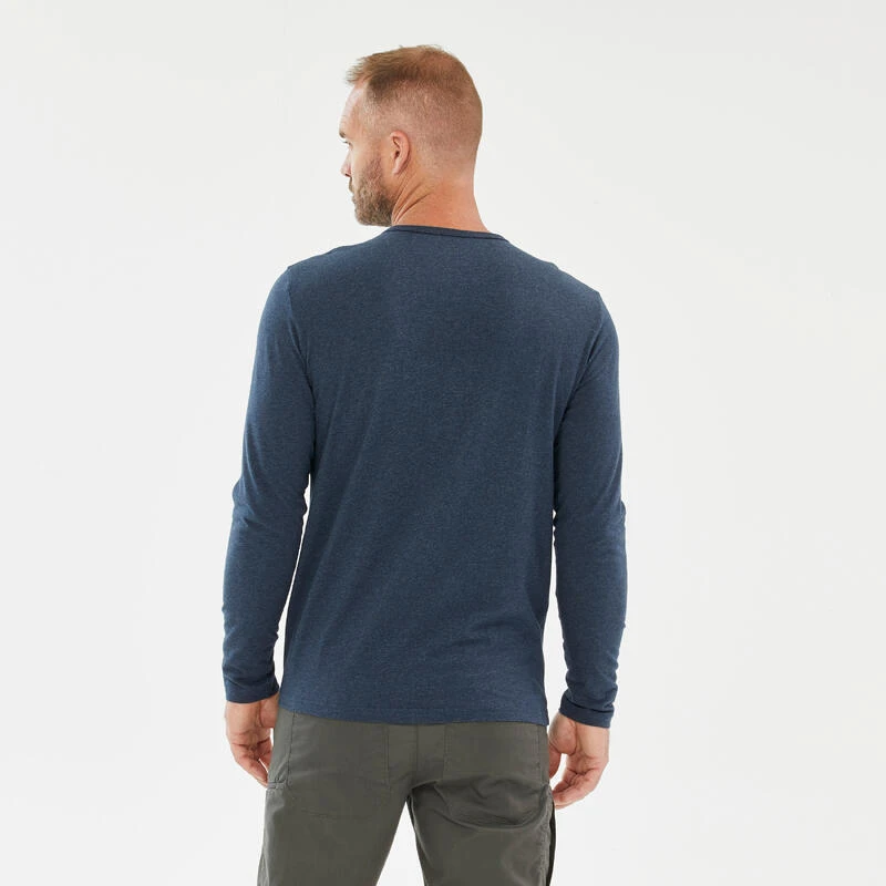 Quechua Tee-shirt NH100 ML Homme - Bleu Marine 5 Quechua Tee-shirt NH100 ML Homme - Bleu Marine – Image 3