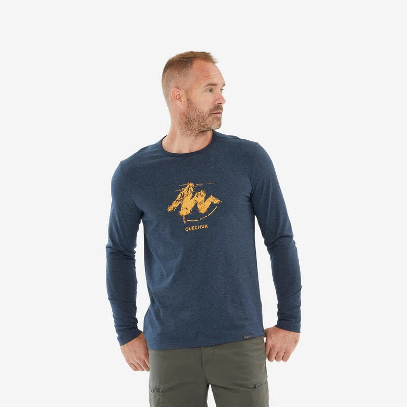 Quechua Tee-shirt NH100 ML Homme - Bleu Marine 3 Quechua Tee-shirt NH100 ML Homme - Bleu Marine