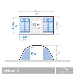 Quechua Tente à Arceaux De Camping - Arpenaz 4.2 - 4 Personnes - 2 Chambres 14 Quechua Tente à Arceaux De Camping - Arpenaz 4.2 - 4 Personnes - 2 Chambres -Quechua tente a arceaux de camping arpenaz 42 4 personnes 2 chambres 2