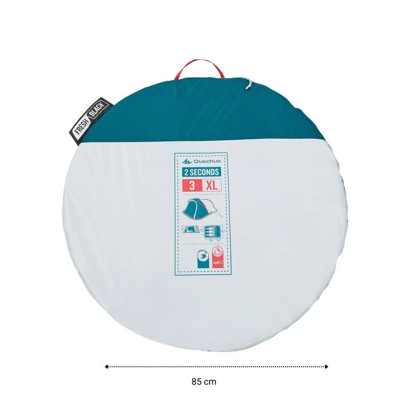 Quechua Tente De Camping - 2 SECONDS XL - 3 Places - Fresh & Black 5 Quechua Tente De Camping - 2 SECONDS XL - 3 Places - Fresh & Black – Image 3