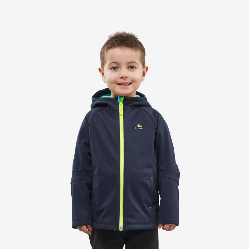 Quechua Veste Softshell De Randonnée - MH550 Bleu Marine - Enfant 2 - 6 Ans 3 Quechua Veste Softshell De Randonnée - MH550 Bleu Marine - Enfant 2 - 6 Ans